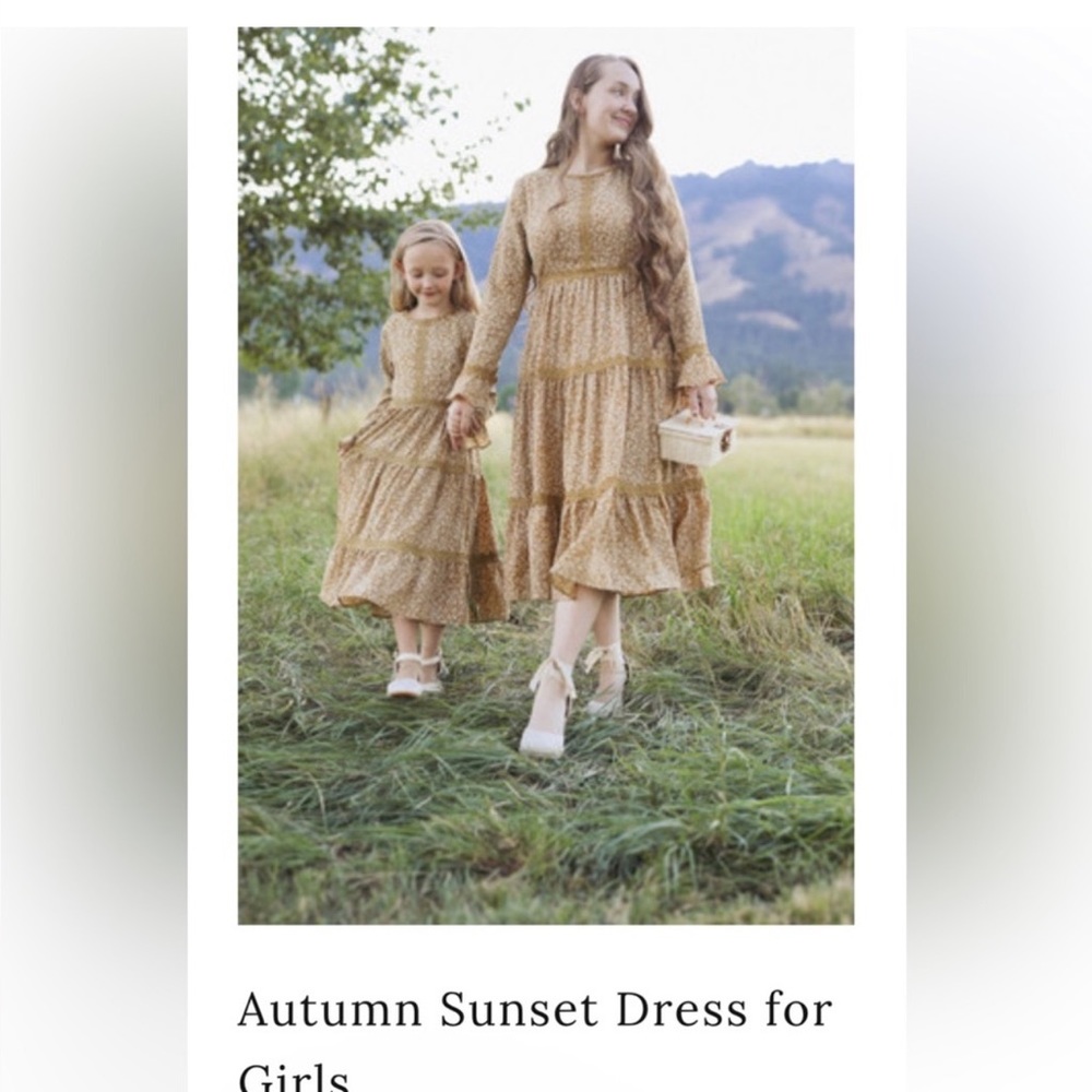 Autumn sunset dress for girls